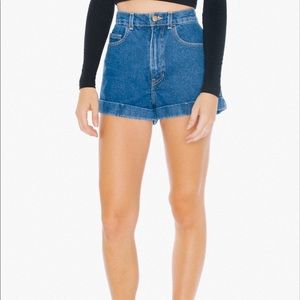 High waisted American Apparel denim shorts